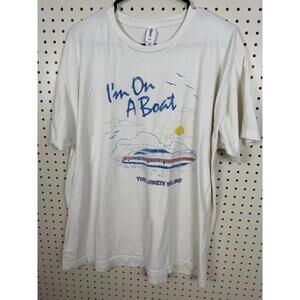 Vintage "I'm On A Boat Lonely Island" T-Shirt. Mens XL